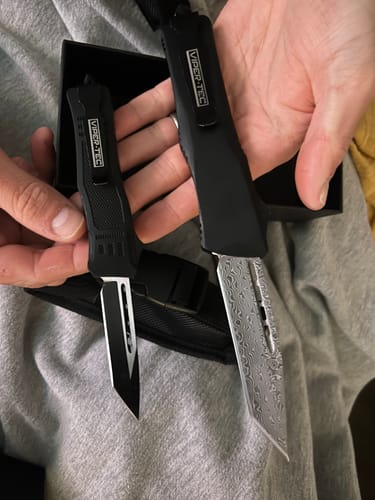 Customer photo review of Black Ghost OTF Knife - Damascus Steel