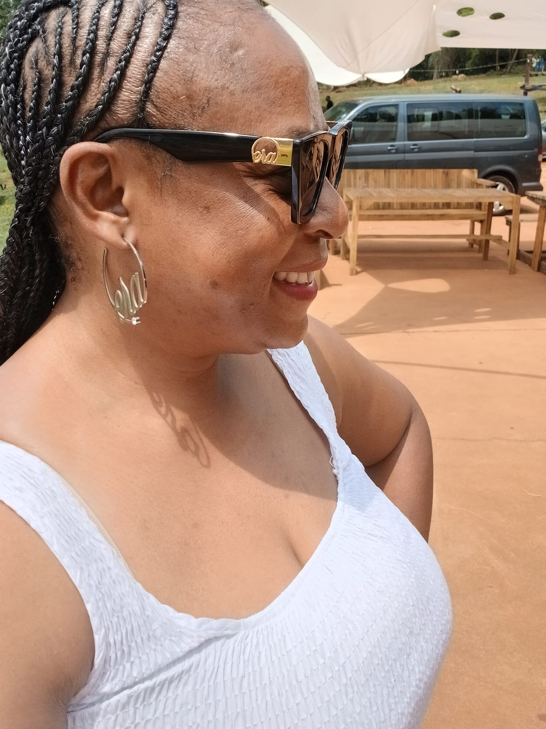 Customer photo review of Black Diva Logo Sunglasses