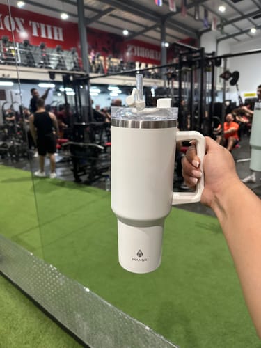 Customer photo review of 40 oz Atlas Tumbler w/Topper