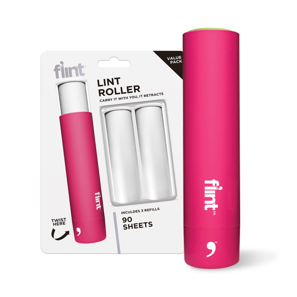 Customer photo review of Flint Mini Lint Roller – Pink – 90 Sheets (Value Pack)