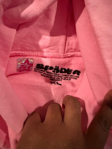 Customer photo review of Sp5der OG Web Pink Hoodie