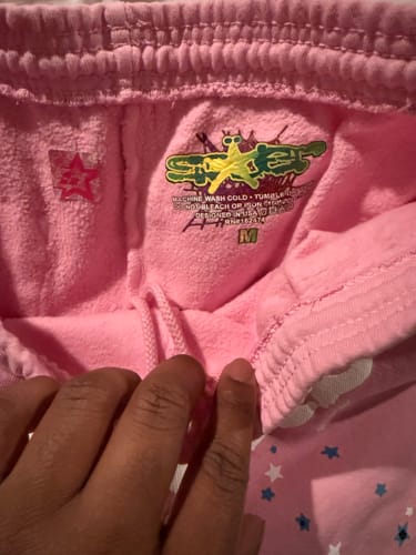 Customer photo review of Sp5der OG Web Sweatpants Pink