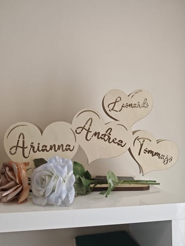 Customer photo review of Lampada Cuori Personalizzata Con Nomi Famiglia o Coppia