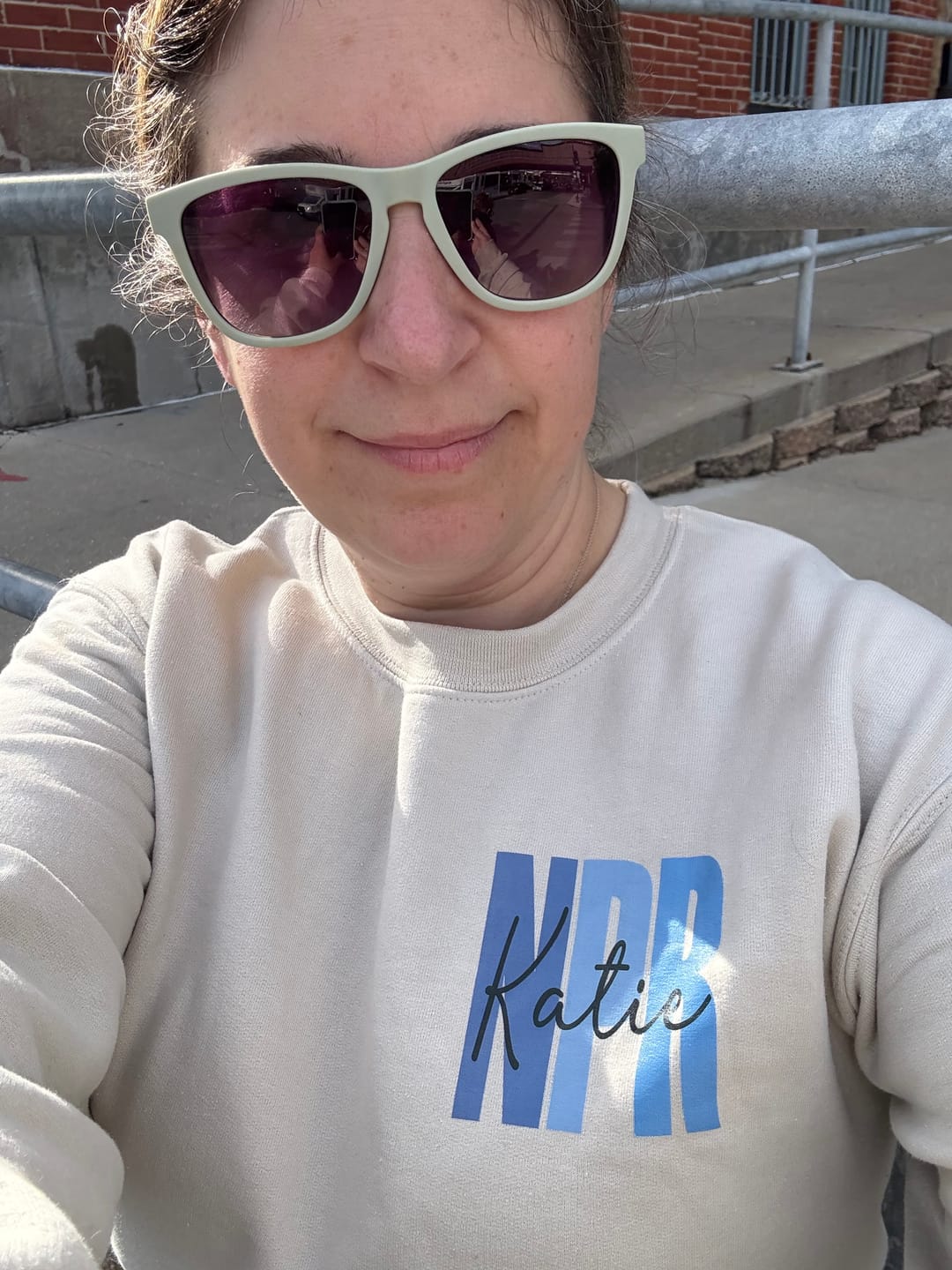 Customer photo review of Personalized Sweatshirt | Blue or Pink Certifications