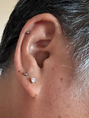 Customer photo review of World's First Lab Grown Diamond Sleep Stud Earrings