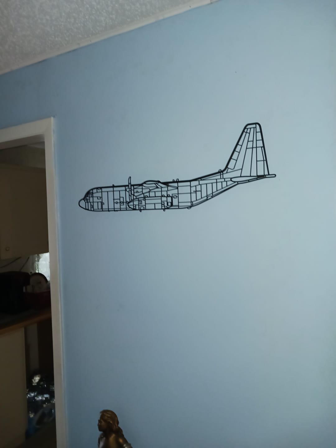 Customer photo review of C-130 Hercules Silhouette Metal Wall Art