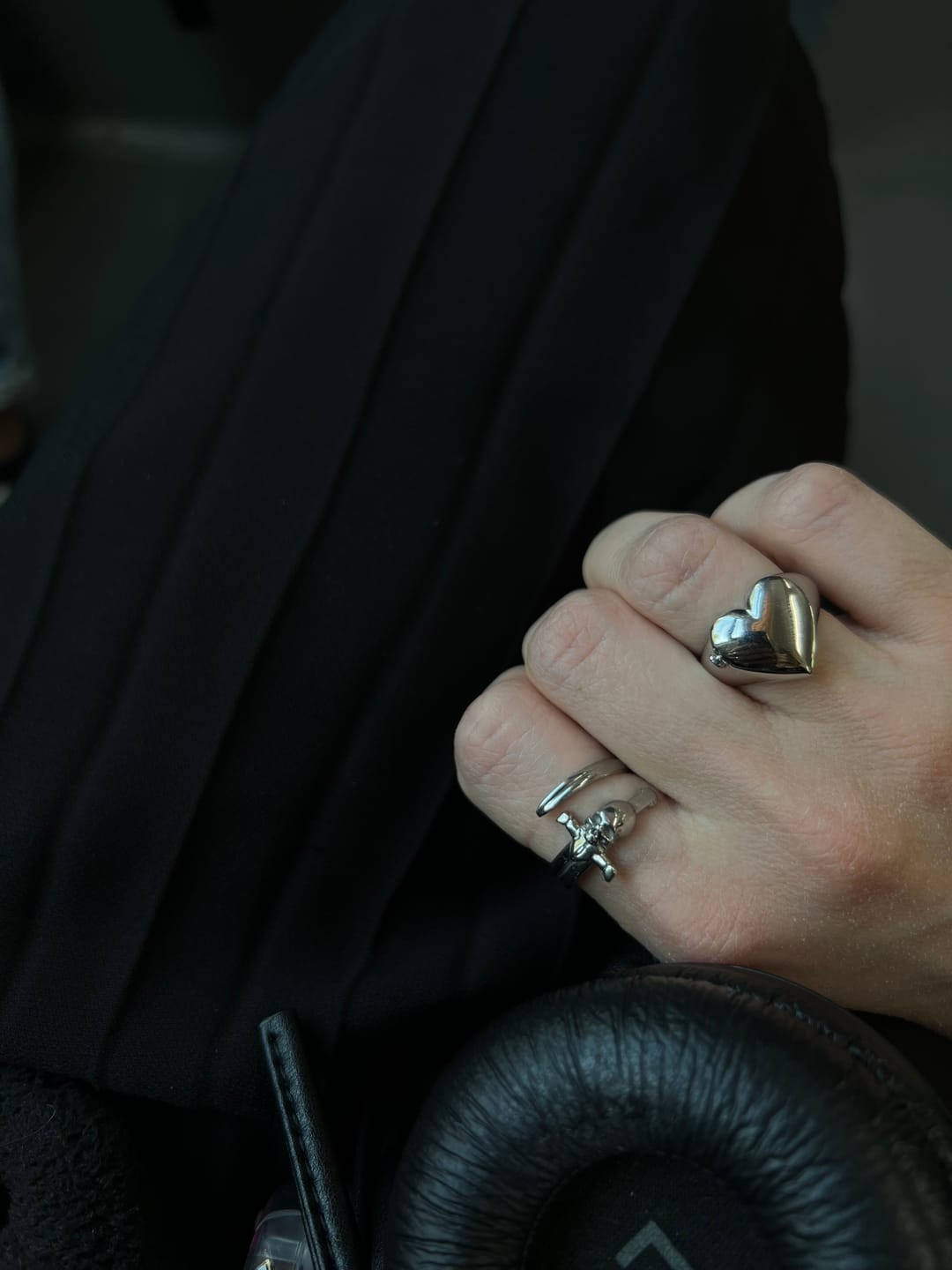 Customer photo review of LOCKET HEART RING (ENGRAVABLE)