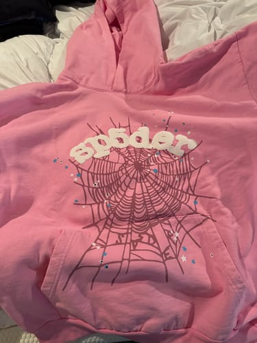 Customer photo review of Sp5der OG Web Pink Hoodie