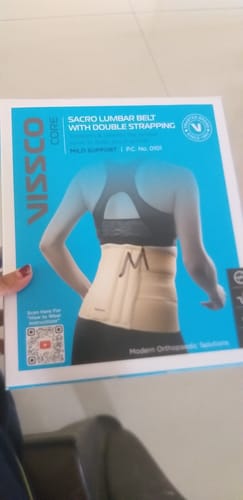 Customer photo review of Sacro Lumbar Belt 12" Back Double Strap | Supports the Lower back | Corrects Posture & Relieves Back Pain (Beige)