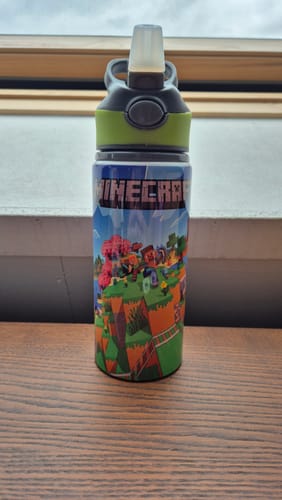 Customer photo review of Witte aluminium waterfles van 650 ml met schroefdop Groen voor sublimatie