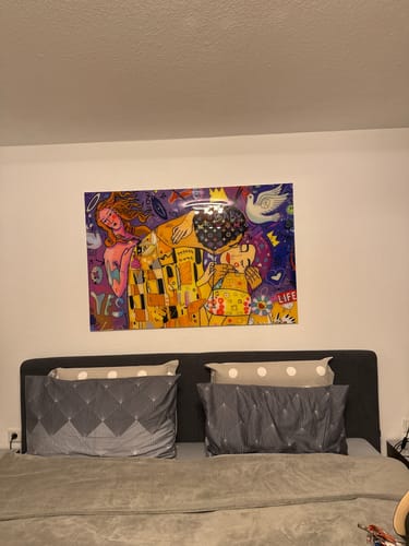 Customer photo review of Acrylglasbild Klimt Kuss Pop Art Querformat