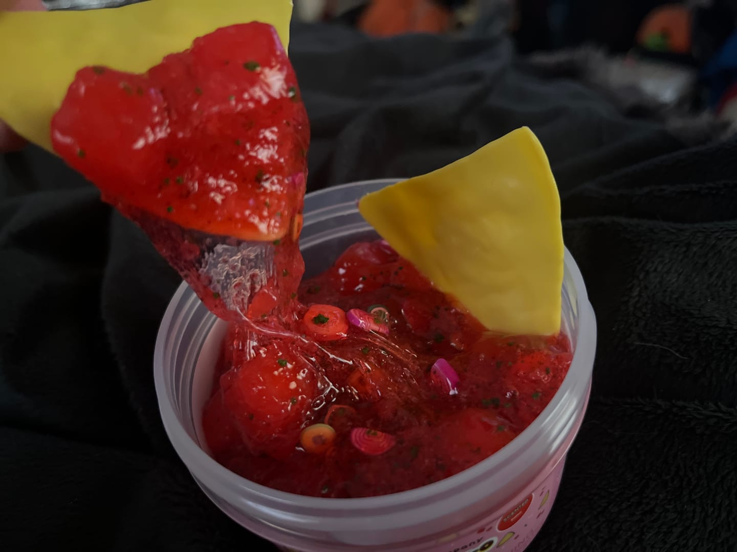 Customer photo review of SALE! Pico De Slime-O Jelly Cube Slime Dip