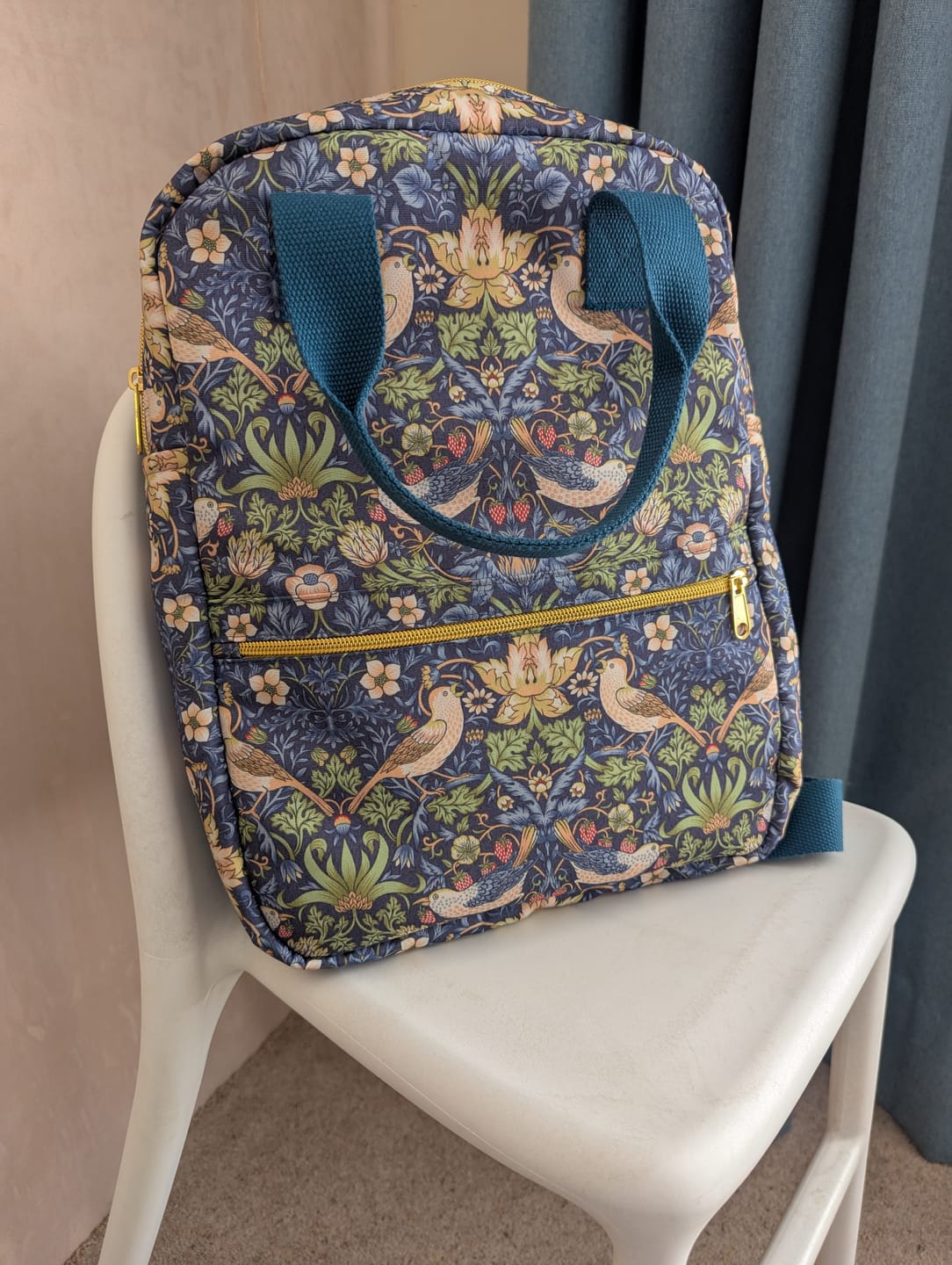 Customer photo review of William Morris Garden Birds Water Resistant Fabric