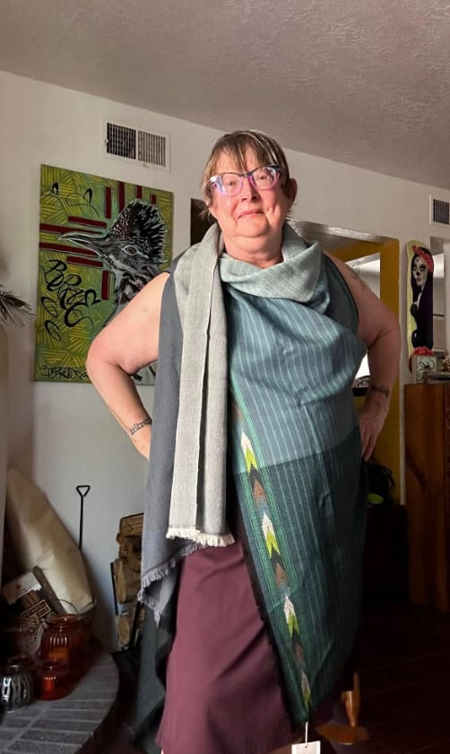 Customer photo review of NEW! Light Wool Cape Fusion Teal