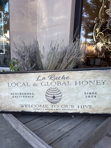 Customer photo review of Farm Fresh Honey Sign Rustic Family Name Home Wall Décor Fresh Local Honey Wall Art Farmhouse Honey Bee Décor Welcome To Our Hive Sign Décor