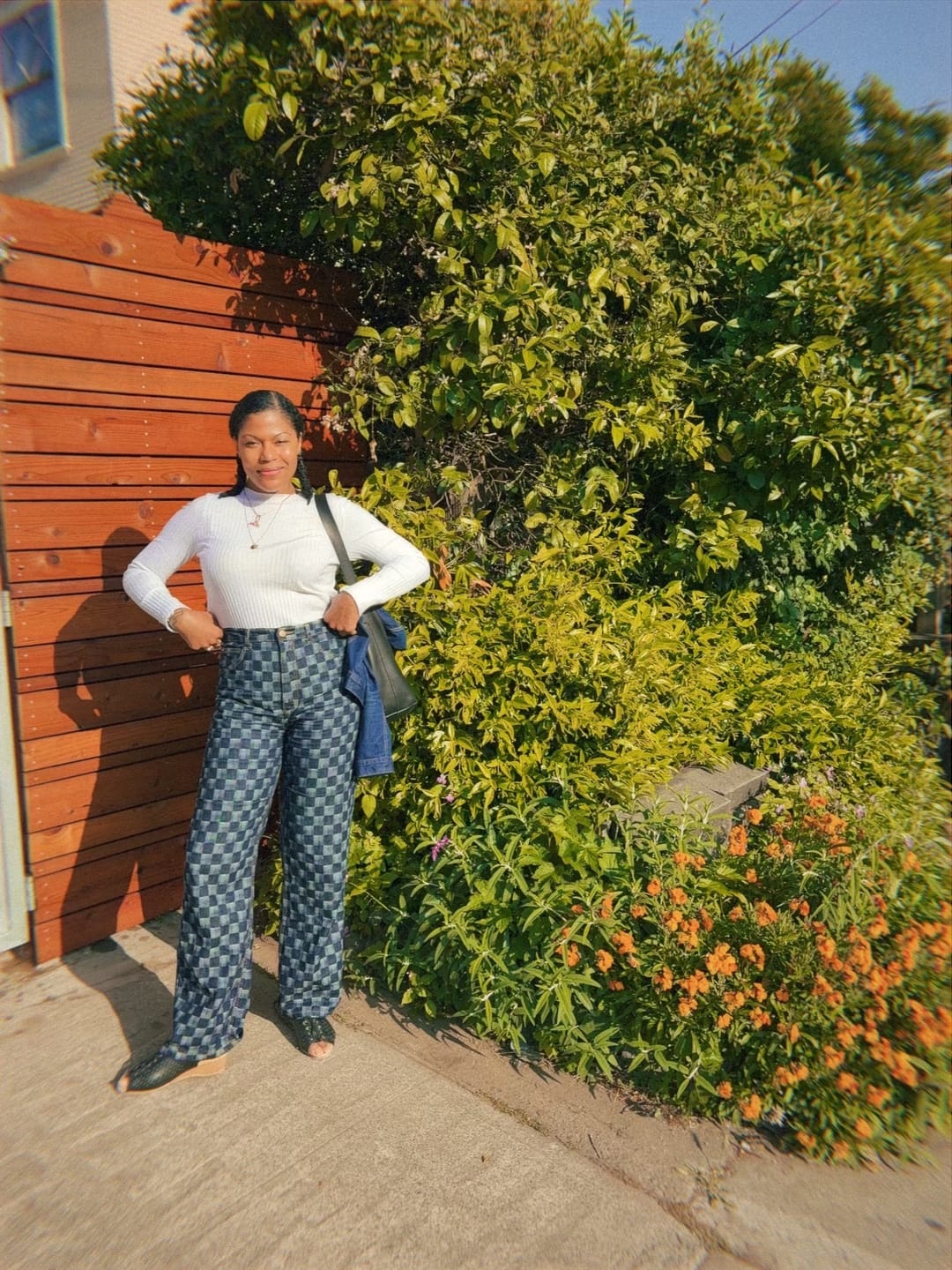 Customer photo review of The Stovepipe • Checker Weave Indigo