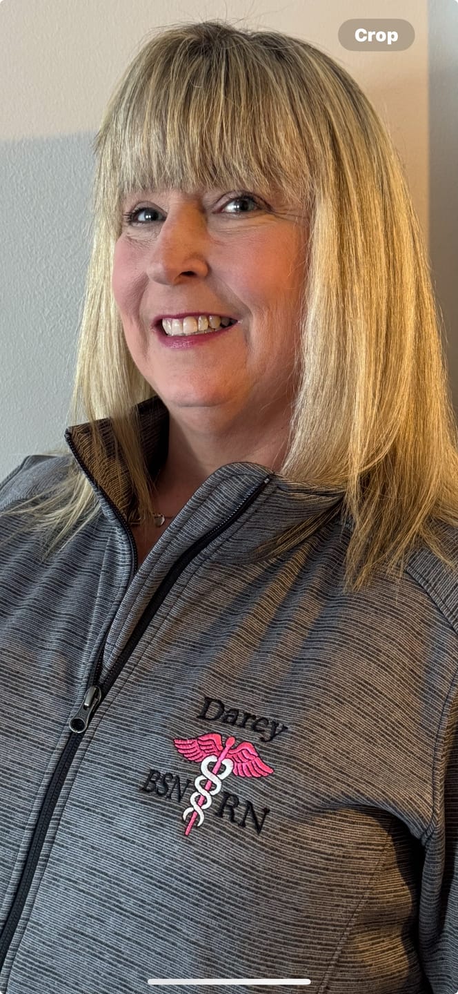 Customer photo review of Ladies Digi Stripe  Personalized Nurse Full Zip