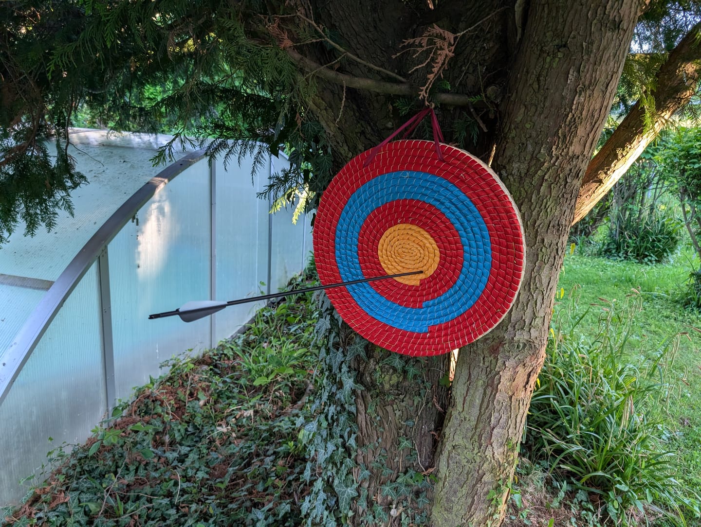 Customer photo review of Strohzielscheibe, 50x50x6 cm, 3-lagig, rot