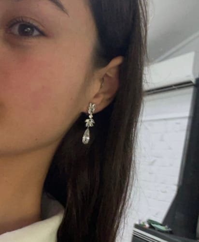 Customer photo review of Lobelia Clip On Earrings in Silver