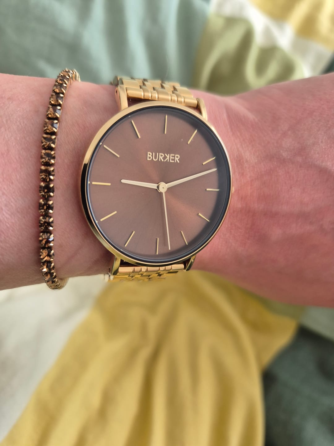 Customer photo review of Jade Gold Brown Bracelet