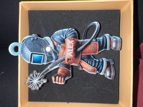 Customer photo review of Personalized Welder Custom Name Keychain