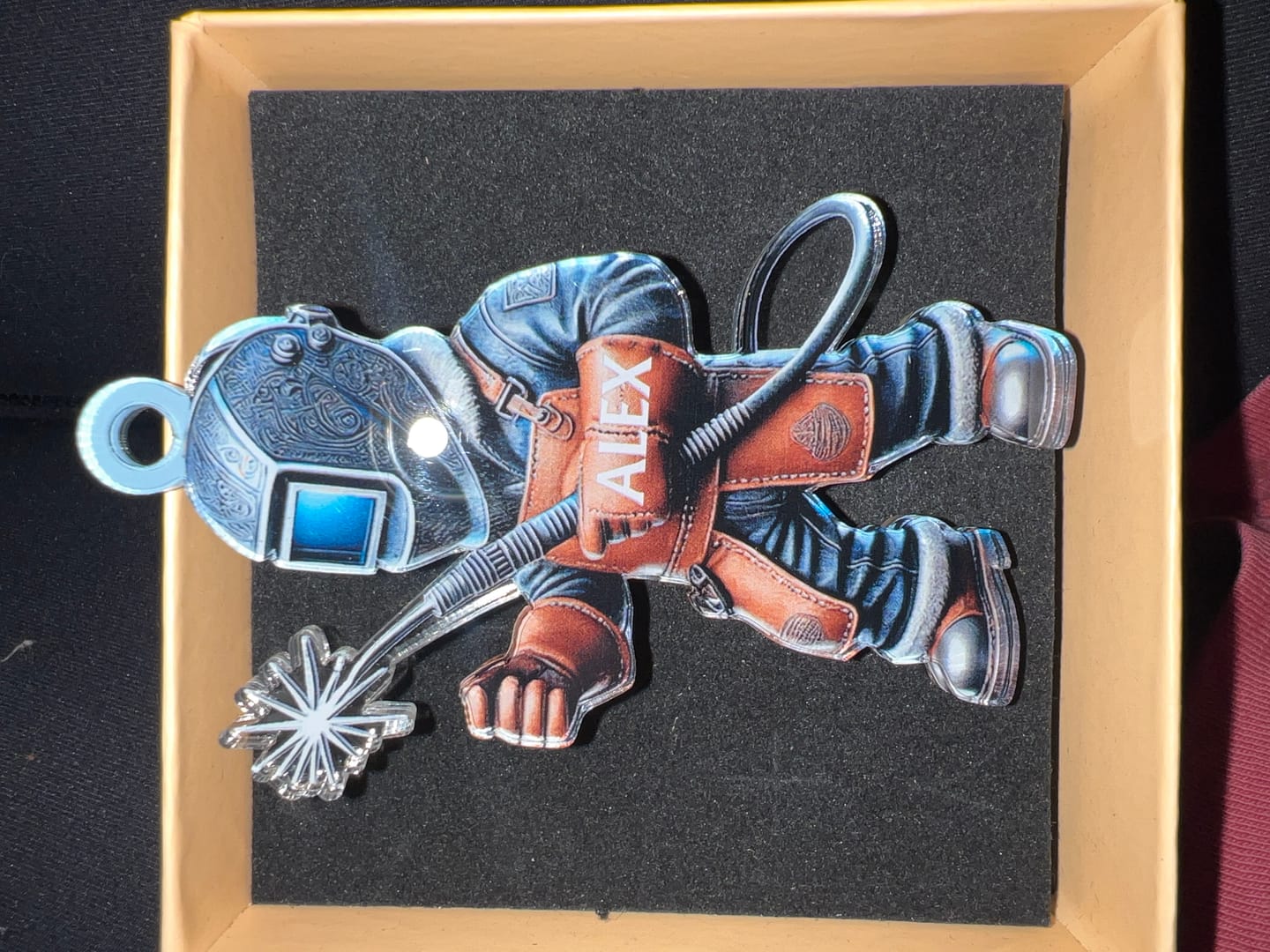 Customer photo review of Personalized Welder Custom Name Keychain