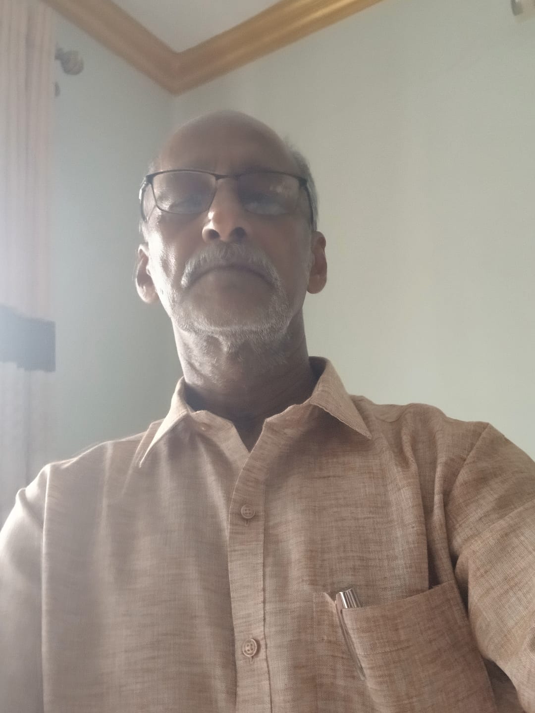 Customer photo review of Linen Feel - Light brown Formal Shirts For Men | Ariser