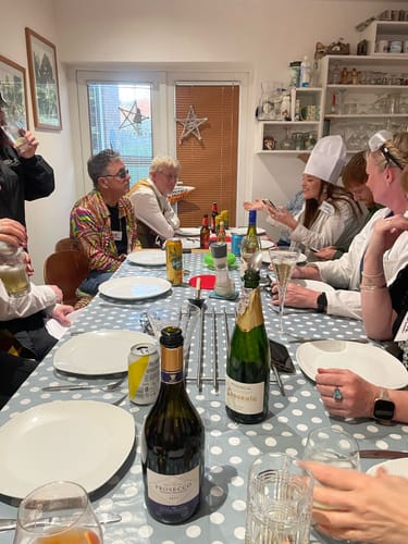 Customer photo review of A Wine Tasting Themed Murder Mystery Game Kit