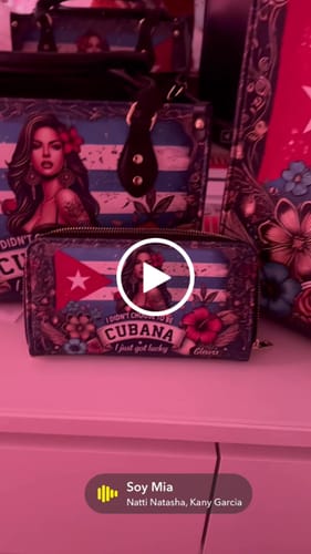 Customer video review of I didn't choose to be Cubana. I just got lucky - Personalized Leather Clutch Purse CUB01C