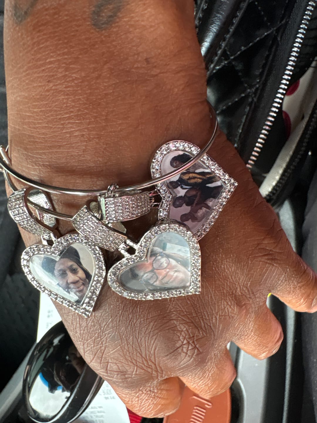 Customer photo review of Hearts Photo Bangle Bracelet