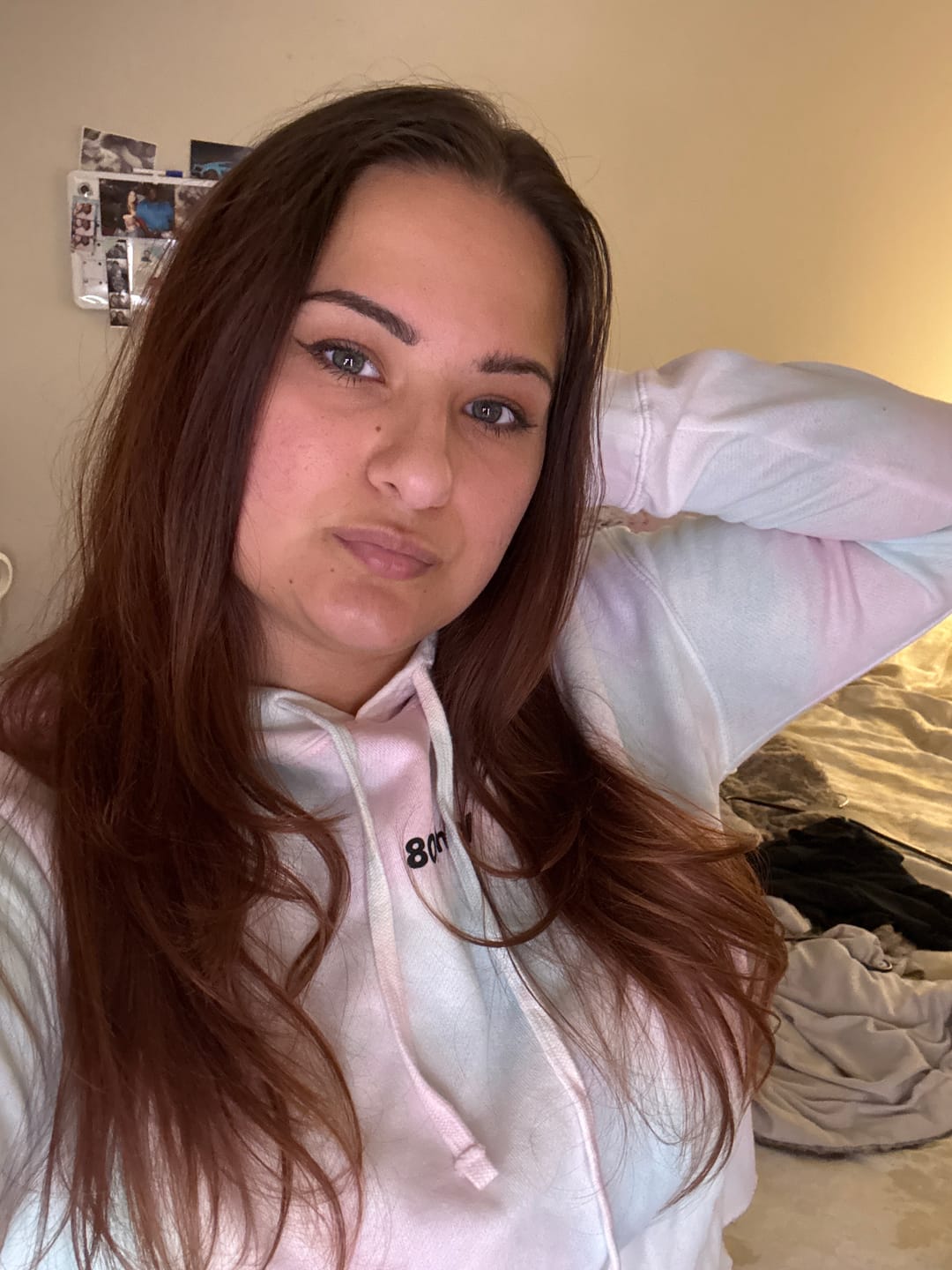 Customer photo review of 80Eighty® Women's Cotton Candy Crop Hoodie