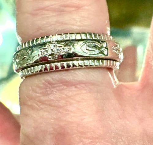 Customer photo review of Cross Ichthys Meditations Spinner Fidget Ring For Anxiety Relief