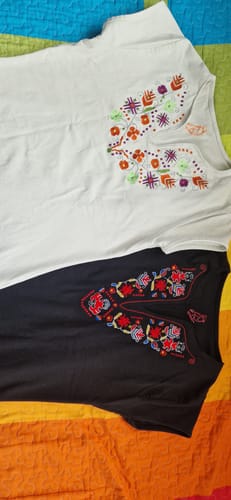 Customer photo review of Tениска с V-деколте с шевица от Софийско