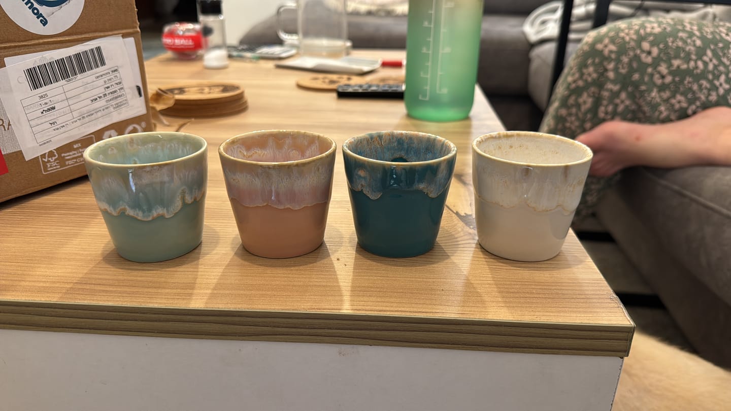 Customer photo review of כוסות אספרסו קרמיקה סדרת- ים