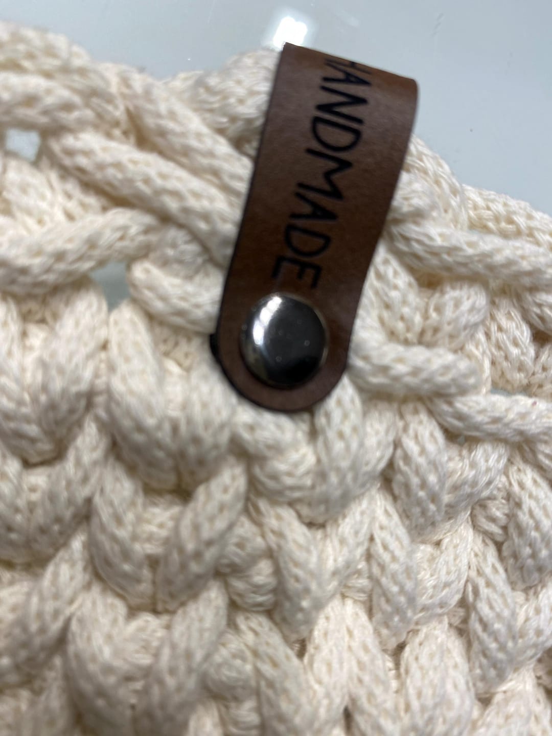 Customer photo review of Kunstleder Label HANDMADE für Häkelkörbe etc. - 90x15 mm - CS0018