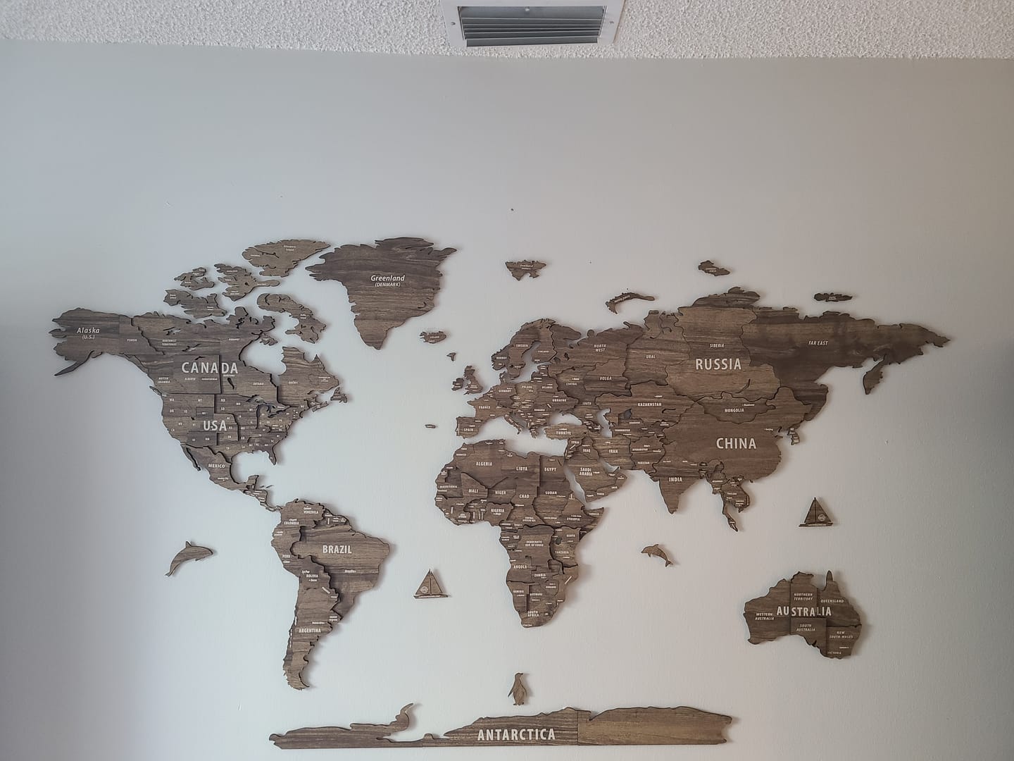 Customer photo review of Wood Map - Wooden World Map Puzzle, 3D Wall Art Betul