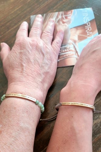 Customer photo review of ALWAYS MY DAUGHTER, FOREVER MY FRIEND ROPE BRACELET