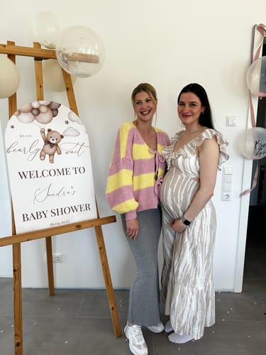 Customer photo review of Helena Schleifen Strickjacke - Gelb/Rosa