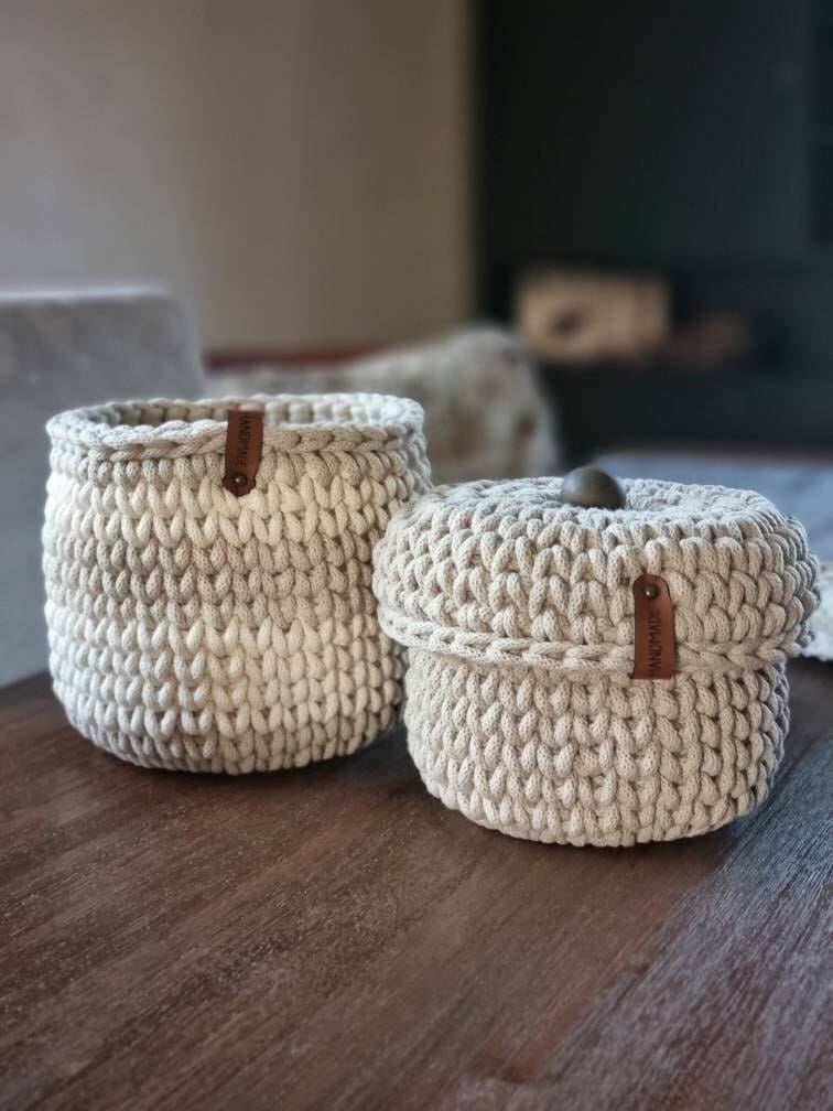 Customer photo review of Kunstleder Label HANDMADE für Häkelkörbe etc. - 90x15 mm - CS0018