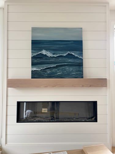 Customer photo review of White Oak Fireplace Mantel