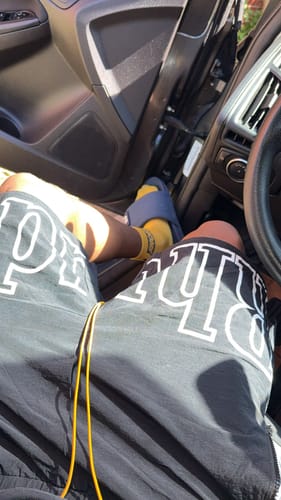 Customer photo review of Rhude RH Logo Shorts