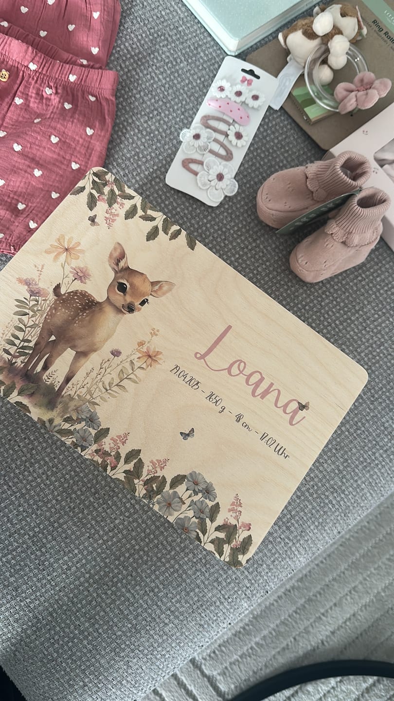Customer photo review of Erinnerungsbox Baby - Reh im Wald