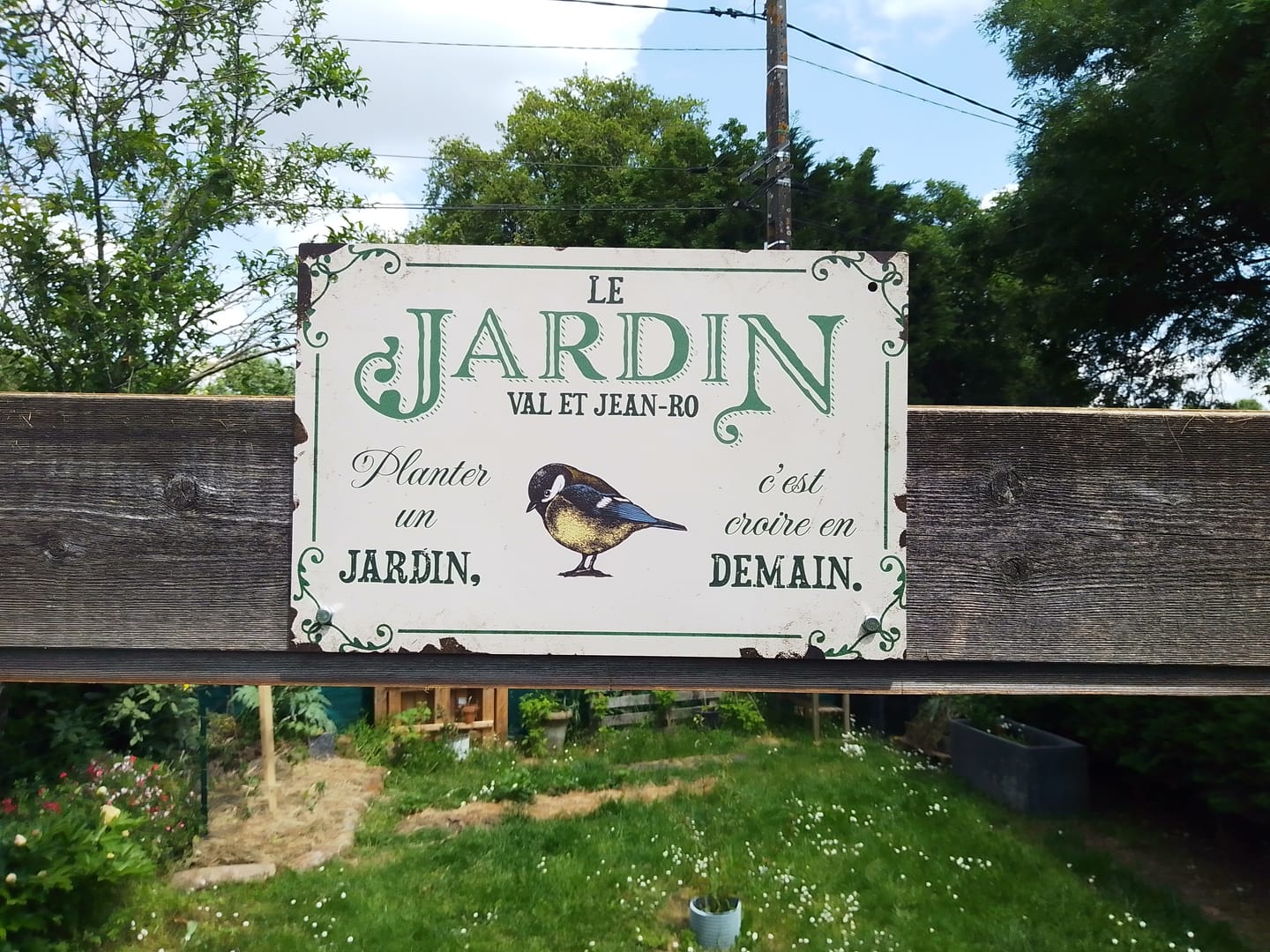 Customer photo review of Joie dans le jardin – Outdoor-Pancarte de porte