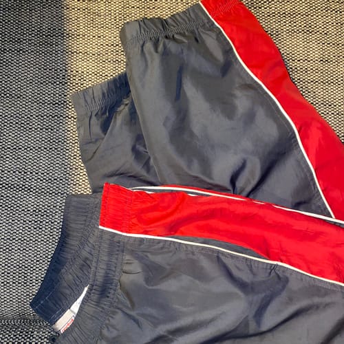 Customer photo review of Vintage Reebok Grey/Red Track Pants (XL)