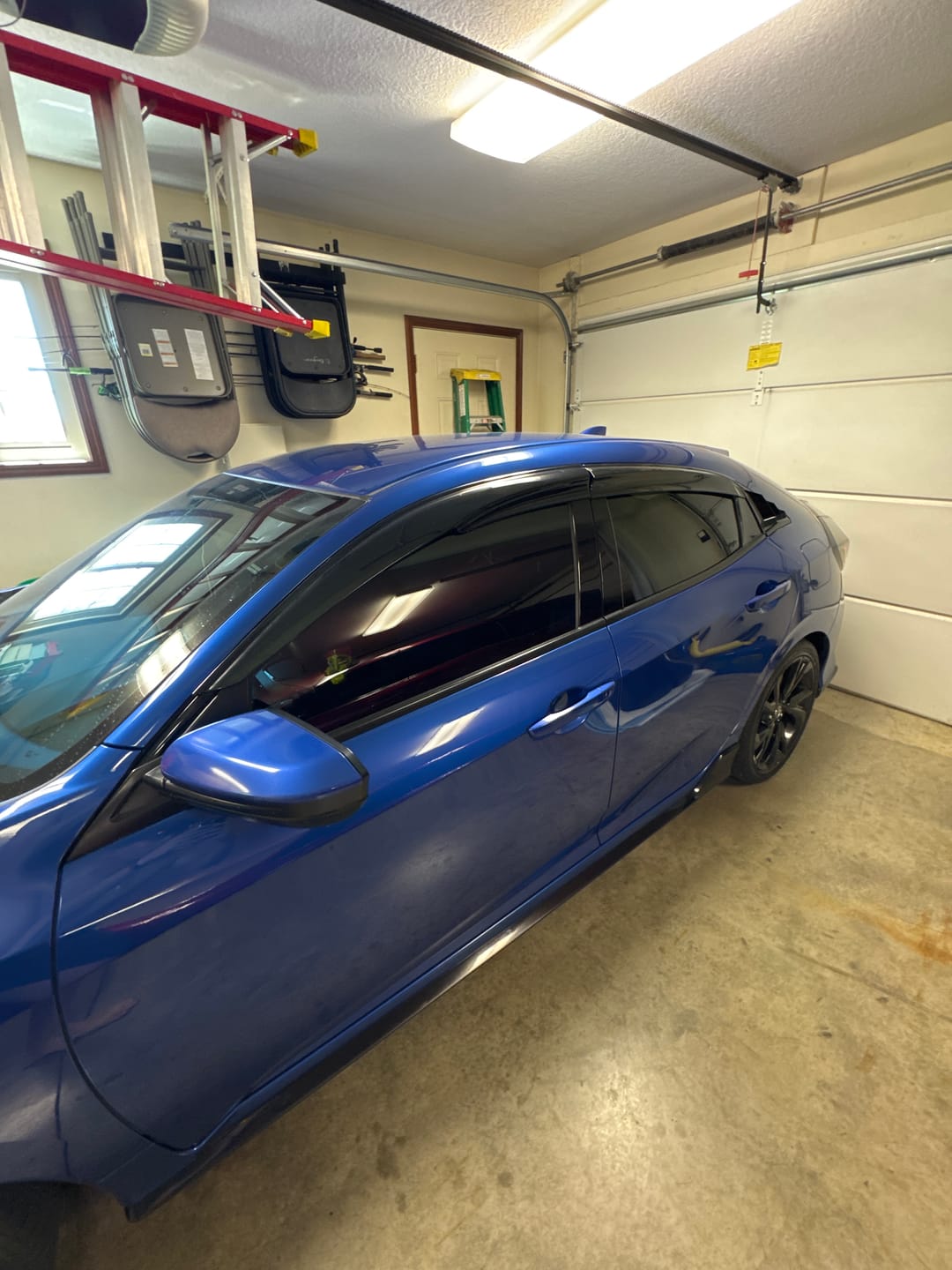 Customer photo review of 2016-21 Honda Civic Hatchback Tape-On Window Visors Wind Deflectors Rain Guards