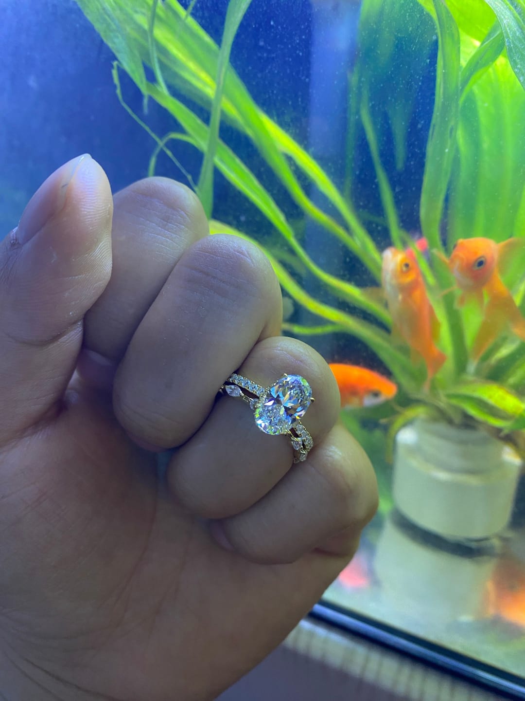 Customer photo review of S925 Attractive 2PC 2.5Ct Oval Cut Bridal Wedding Ring Set Stackable Ring Set For Daily Wear