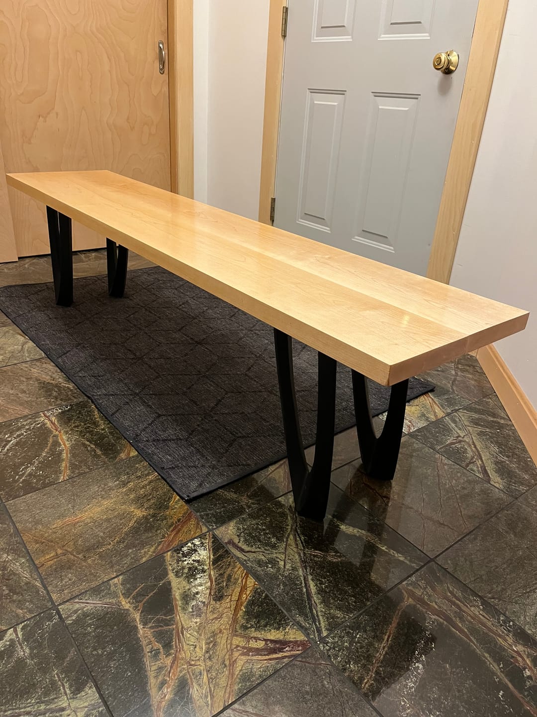 Customer photo review of Bench Legs 123 Udo 16H Handcrafted Metal Furniture