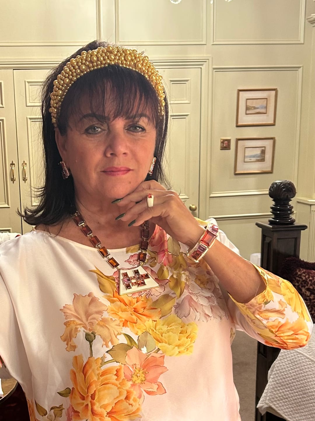 Customer photo review of HEIDI DAUS®"Painted Desert" Crystal & Enamel Deco Necklace