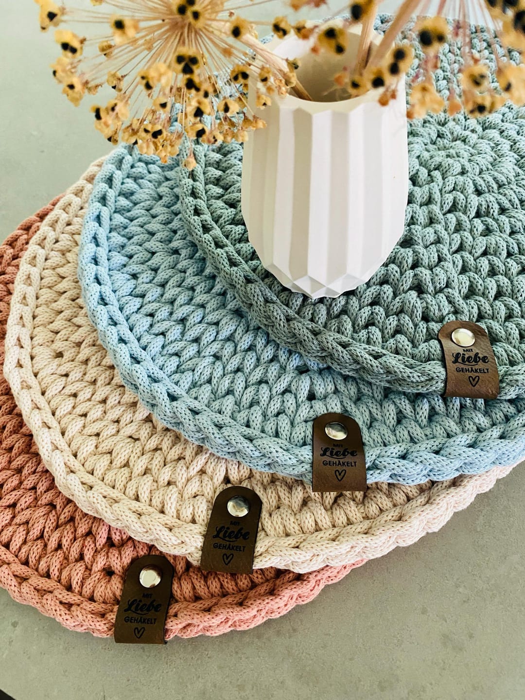 Customer photo review of Label "Mit Liebe gehäkelt" mit Herzsymbol- verschiedene Farben - CS0002