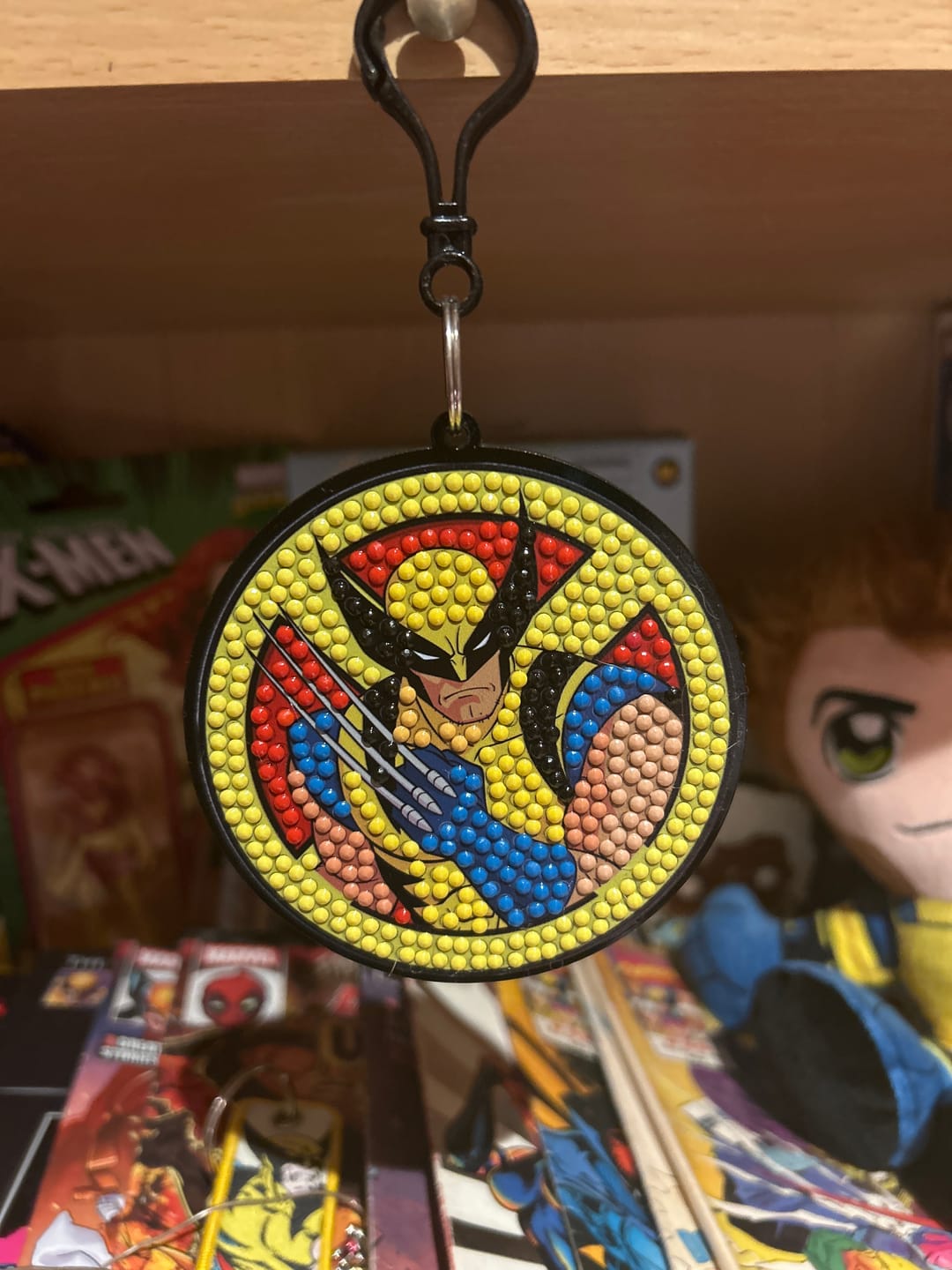 Customer photo review of "Wolverine" Crystal Art Bag Charm Kit MARVEL